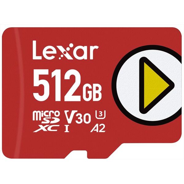 lexar 512gb play microsdx uhs-i-red
