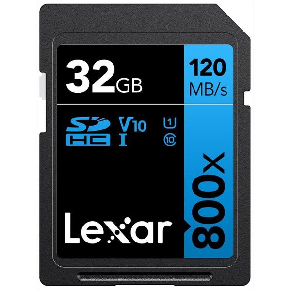 lexar 32gb professional 800x sdhc-black/blue