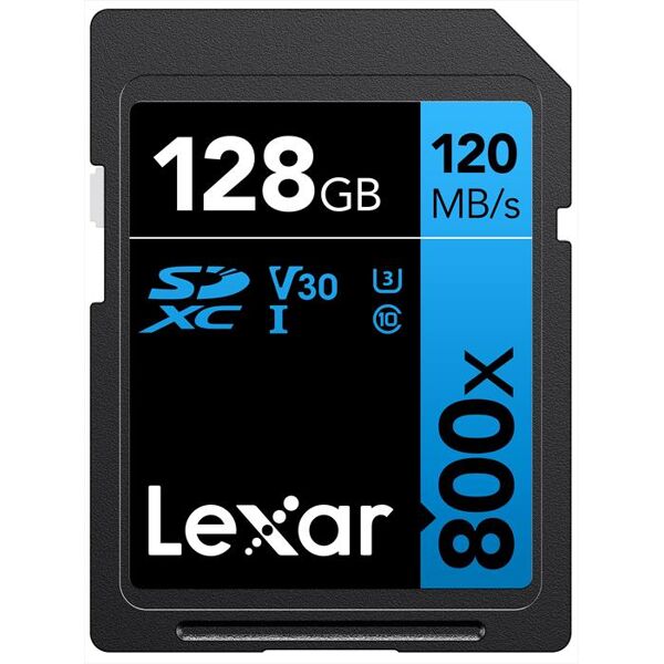 lexar 128gb sdxc professional 800x-black/blue