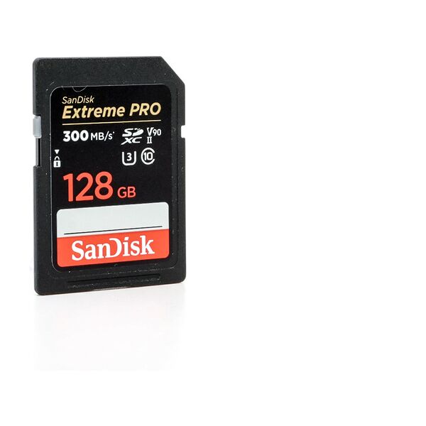 sandisk 128gb extreme pro 300 mb/s uhs-ii sdxc (condition: like new)