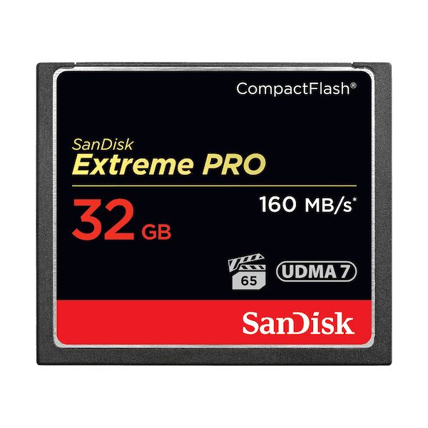 sandisk sdcfxps-032g-x46 scheda di memoria compact flash 32gb velocità 160 mb/s 3v/3.3v - sdcfxps-032g-x46