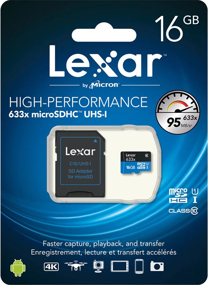 Lexar High-Performance 633x microSDHC/microSDXC UHS-I 16 GB Classe 10