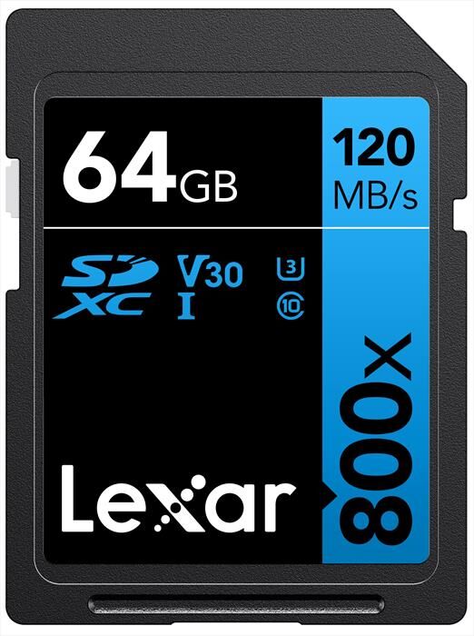 Lexar 64gb Sdxc Professional 800x-black/blue