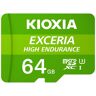 Kioxia EXCERIA HIGH ENDURANCE microSDXC-kaart 64 GB A1 Application Performance Class, UHS-I, v30 Video Speed Class A1-vermogensstandaard, Geoptimaliseerd voor