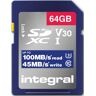 INTEGRAL Cart�o SD 64GB Classe 10 UHS-I V30 R100 MB/s