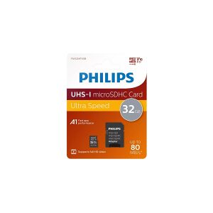 Micro SDHC minneskort + adapter 32GB   klass 10   Philips $$