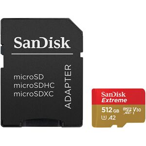 SanDisk MicroSDXC Extreme 512GB Adapter 190MB/s A2 C10 V30