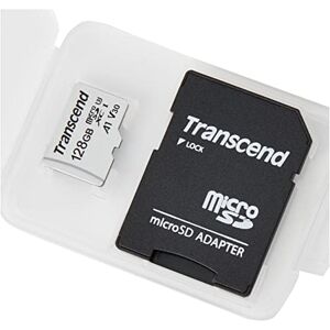 Transcend 128GB microSDXC 300S Memory Card with adapter, Class 10, U3, V30, A1, 95MB/s Eco packaging, TS128GUSD300S-AE