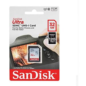 Sandisk Ultra 32GB SDHC Memory Card, Up to 120 MB/s, Class 10, UHS-I, V10, 3 packs