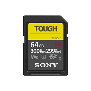 Sony 64GB SDXC Flash Memory Card - World toughest and fastest UHS-II SD TOUGH G Series ( V90 / Read 300MB/s and Write 299MB/s) - SF64TG