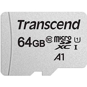 Transcend 64GB microSDXC 300S Memory Card with adapter, Class 10, U1, 95MB/s Eco packaging, TS64GUSD300S-AE