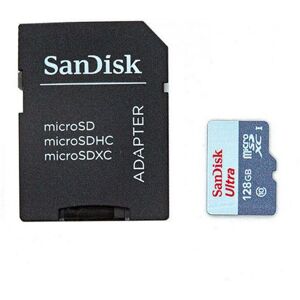 Sandisk Ultra 128 Gb, Class 10 (10mb/s) - Microsdxc Card - Black - One Size