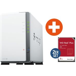 Synology Diskstation DS223j NAS System 2-Bay inkl. 2x 8 TB WD RED Plus WD80EFZZ