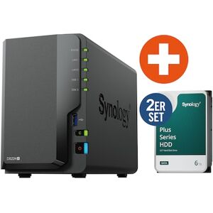 Synology DS224+ NAS System 2-Bay 12 TB inkl. 2x 6 TB Synology HDD HAT3300-6T