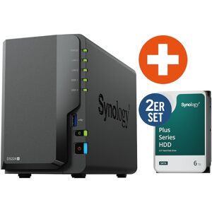 Synology DS224+ NAS System 2-Bay 12 TB inkl. 2x 6 TB Synology HDD HAT3300-6T