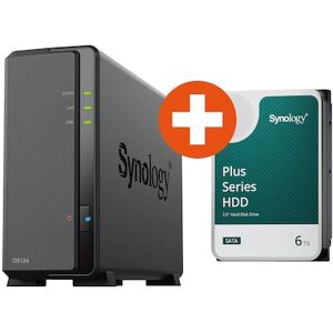 Synology DS124 NAS System 1-Bay 6 TB inkl. 6 TB Synology HDD HAT3300-6T