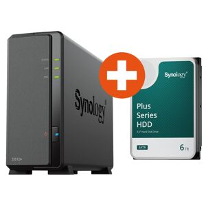 Synology DS124 NAS System 1-Bay 6 TB inkl. 6 TB Synology HDD HAT3300-6T