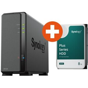 Synology DS124 NAS System 1-Bay 8 TB inkl. 8 TB Synology HDD HAT3300-8T