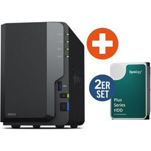 Synology DS223 NAS System 2-Bay 24 TB inkl. 2x 12 TB Synology HDD HAT3310-12T