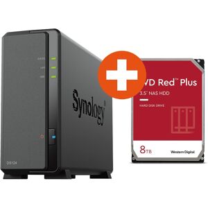 Synology Diskstation DS124 NAS System 1-Bay inkl. 8 TB WD Red Plus WD80EFPX