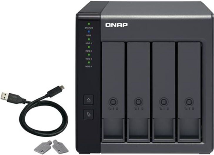 Qnap tr-004 das - 4 bahías (3.5/2.5) - cpu hw raid - 1*usb 3.2 gen1 - forma