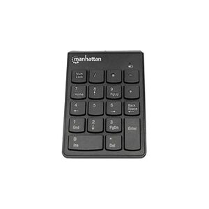 IC Intracom Manhattan Numeric Keypad, Wireless (2.4GHz), USB-A Micro Receiver, 18 Full Size Keys, Black, Membrane Key Switches, Auto Power Management, Range 10m, - Publicité