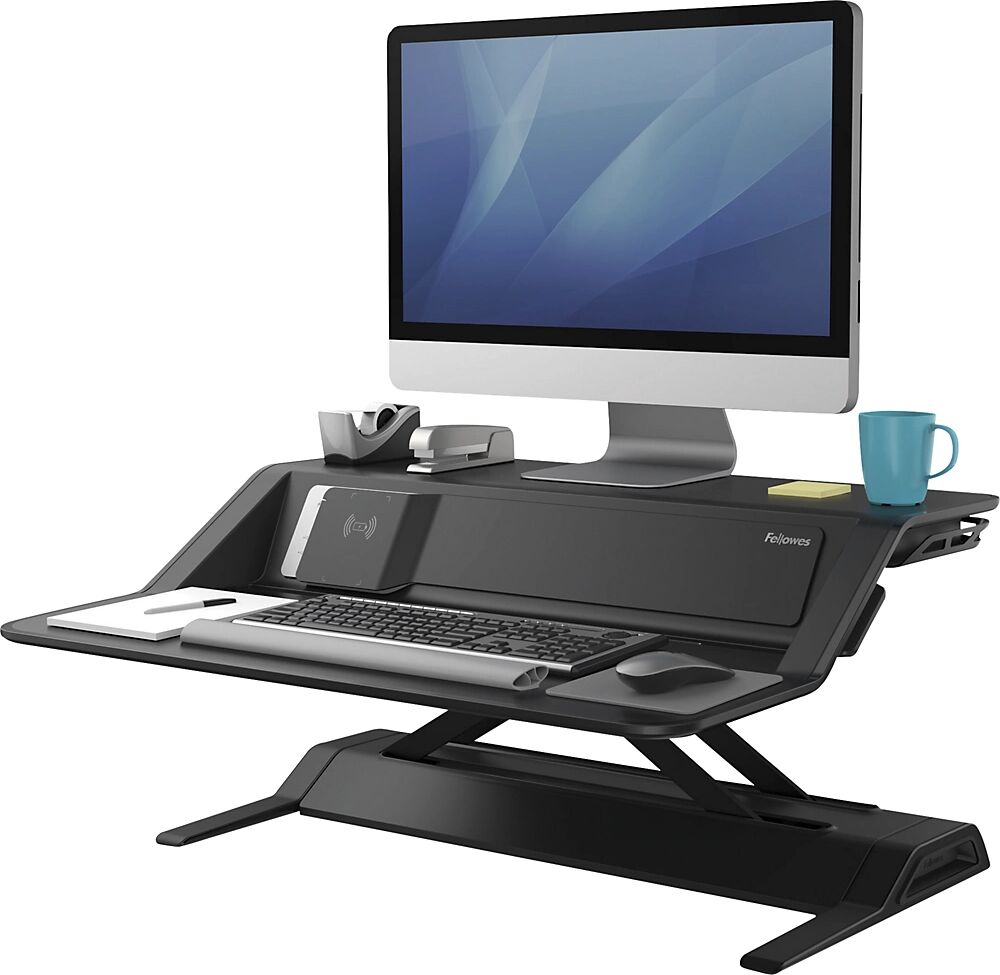 Fellowes Lotus™ DX Sitz-Steh-Workstation HxBxT 140 x 832 x 616 mm schwarz