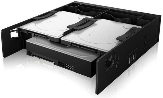 Icy Box IB-5251 - Einbaurahmen für 2.5 Zoll / 3.5 Zoll HDD/ssDs in 1x 5.25 Zoll Einbauschacht