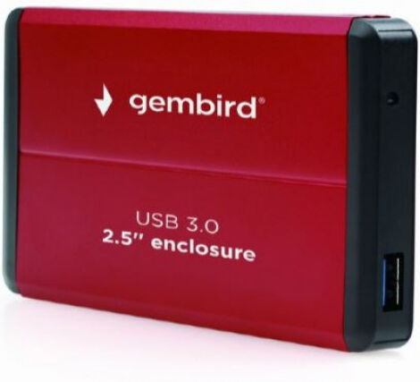 Gembird EE2-U3S-2-R - ext. 2.5 Zoll HD-Gehäuse Rot - USB3