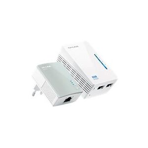 TP-Link TL-WPA4220KIT AV500 WiFi Powerline Extender - Starter Kit - powerline-adaptersæt - HomePlug AV (HPAV) - Wi-Fi - kan sluttes til vægstik