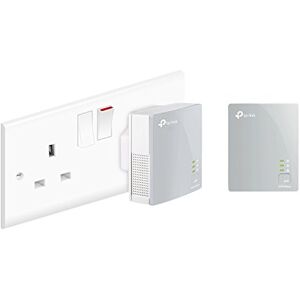 TP-LINK TL-PA4010KIT Nano AV600 Powerline Adapter Starter Kit, Up to 300 m range, No Configuration Required, UK Plug White