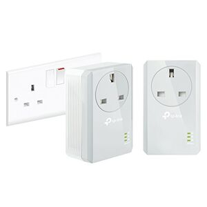 TP-LINK TL-PA4010PKIT Passthrough Powerline Adapter Starter Kit, No Configuration Required, UK Plug, Pack of 2