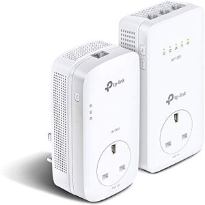 TP-LINK AV1300 Gigabit Passthrough Powerline ac Wi-Fi Kit,up to 1200 Mbps WiFi speed,Wi-Fi Extender,Extra Power Socket,Works with OneMesh,No Configuration Required,UK Plug (TL-WPA8631P KIT),White