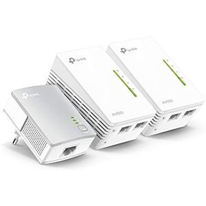 TP-LINK TL-WPA4220T KIT(3 Pack) 3-Ports Powerline Adapter WiFi Starter Kit, Range Extender, Broadband/WiFi Extender, WiFi Booster/Hotspot