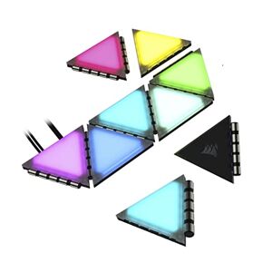 Corsair iCUE Gehäuse betonende Beleuchtungselemente Minidreiecke 9xTile Starter-Kit (81 RGB-LEDs mit Lichtstreuung, 81 RGB-LEDs mit Lichtstreuung, Mit  Ligh CL-9011114-WW Durchsichtig