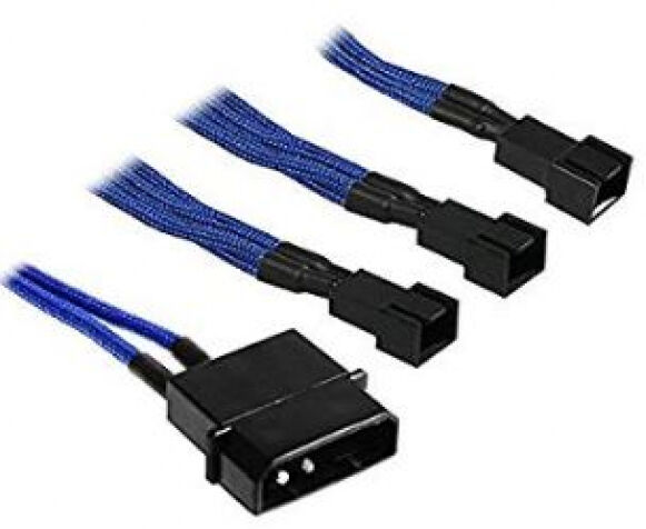 BitFenix Molex zu 3x 3-Pin 5V Adapter 20cm - sleeved blue/black