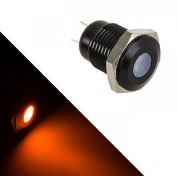 Lamptron Vandalismus-gesicherte LED - orange, schwarze Fassung