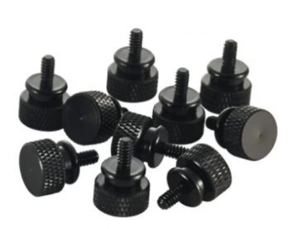 Cablemod Rändelschrauben Thumbscrews Aluminium UNC 6-32 Schwarz - 10 Stk.