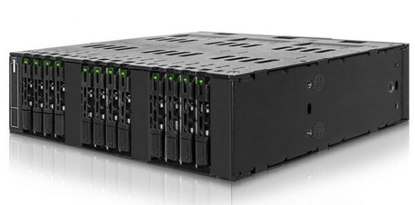 Icy Dock MB872MP-B - ToughArmor Full Metal 12 Bay M.2 SATA SSD Mobile Rack for External 5.25 Zoll Drive Bay (SFF-8612)