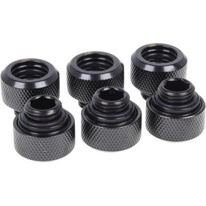 ALPHACOOL Icicle 13 mm Chrome HardTube Compression Fitting - Matte Black, Black