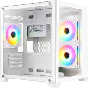 AWD-IT [Clearance] AWD X= Apeiron White Gaming Case 3 x RGB Fan + 6 Port Hub