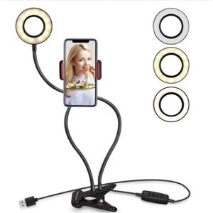 Ultrapix Soporte flexible para movil con aro de luz UPFK-AL06