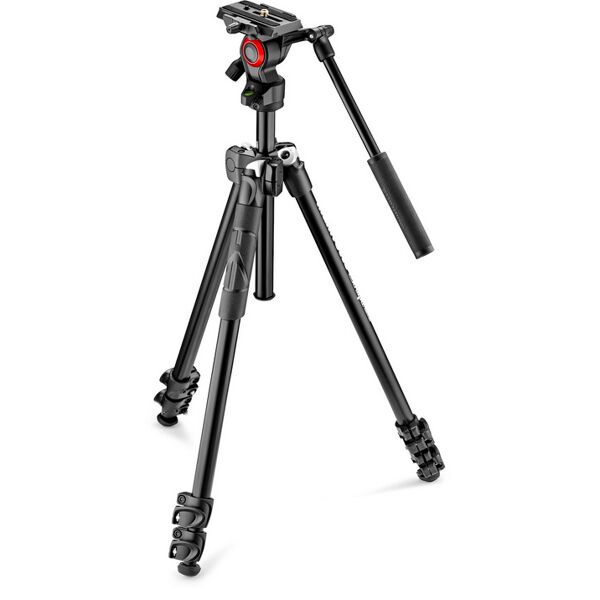 manfrotto mk290lta3-v treppiede con testa kit 290 light con testa fluida video mvh400ah - mk290lta3-v