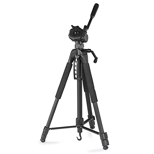 Hama Action 165 lichtgewicht statief voor 3D-camera met houder voor mobiele telefoon, statief 61 tot 165 cm hoogte, statief met 3-wegkop, statief voor spiegelcamera