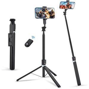 Polarduck Selfie Stick Phone Tripod Stand: 178cm 70" 3 in 1 Selfie Stick Tripod for iPhone with Wireless Remote and Phone Holder Compatible with iPhone 15 14 13 12 11 Samsung Huawei Gopro