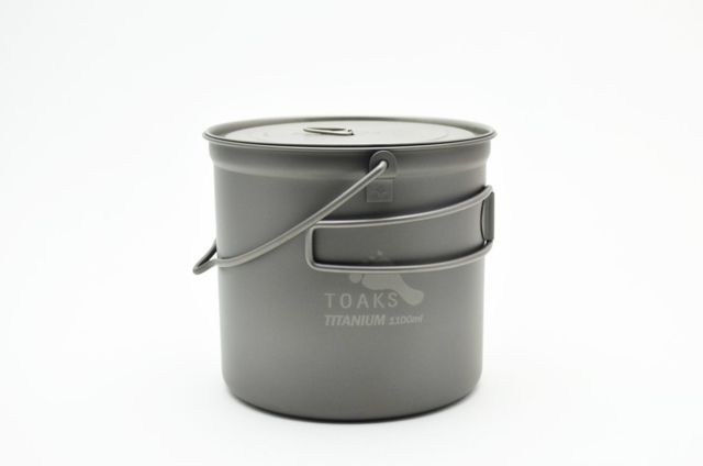 Photos - Other goods for tourism TOAKS Titanium 1100ml Pot w/Bail, Grey, POT-1100-BH