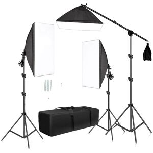 SupplySwap Fotograferings Softbox Kit, 3 Softboxes, Boom Arm