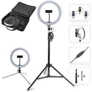 4smarts LoomiPod XL & Mini Selfie Tripod m. LED Ring Light, Holder & Stativ