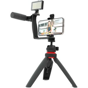 Digipower Super Star Vlogging Kit m. Stativ til Smartphone m. Mikrofon og Fjernbetjening - Sort