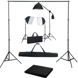 vidaXL fotostudiesæt med softbox-lamper og baggrund